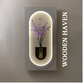 Wooden Oval Shaped Wall Decoration Warm Lamp Painting.